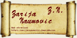 Zarija Naumović vizit kartica